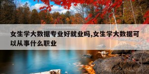 女生学大数据专业好就业吗,女生学大数据可以从事什么职业
