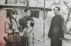 毛主席一家四口的合影，那个梳辫子的美女，是毛岸英的未婚妻