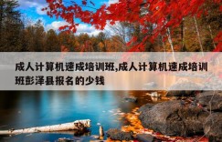 成人计算机速成培训班,成人计算机速成培训班彭泽县报名的少钱