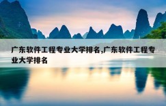 广东软件工程专业大学排名,广东软件工程专业大学排名