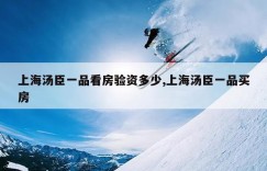 上海汤臣一品看房验资多少,上海汤臣一品买房