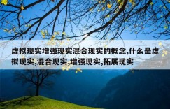 虚拟现实增强现实混合现实的概念,什么是虚拟现实,混合现实,增强现实,拓展现实