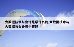 大数据技术与会计是学什么的,大数据技术与大数据与会计哪个更好
