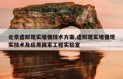 北京虚拟现实增强技术方案,虚拟现实增强现实技术及应用国家工程实验室