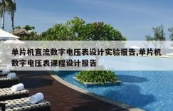 单片机直流数字电压表设计实验报告,单片机数字电压表课程设计报告